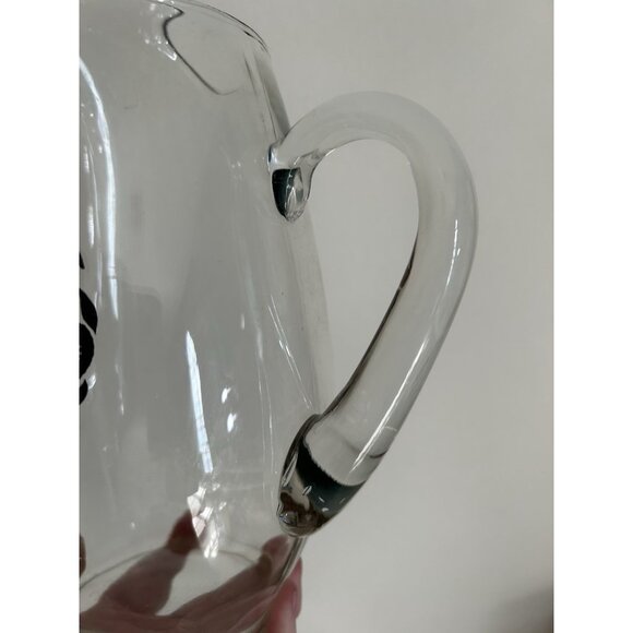 Large Vintage Georges Briard Town and Country Glass Pitcher, 96 oz. Ice Lip EUC - Picture 3 of 8